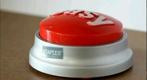 Staples Talking Easy Button Complete Red & Grey Take 2 AAA Batteries